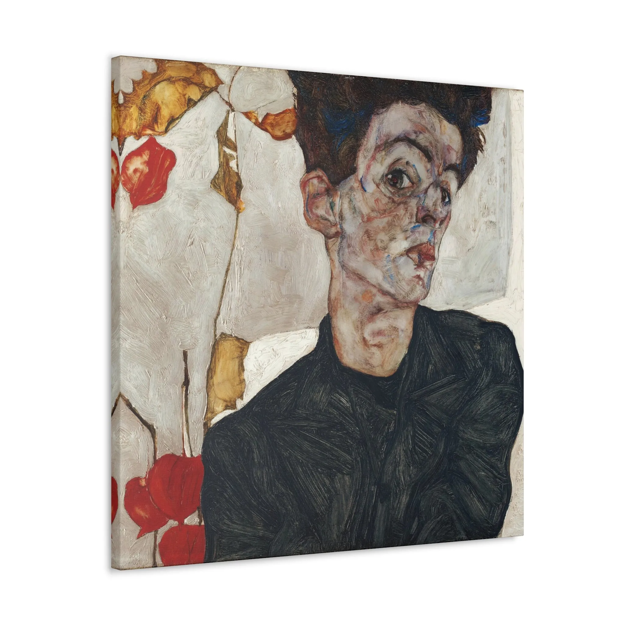 Egon Schiele's Self-Portrait with Physalis Canvas Gallery Wraps - Image 9