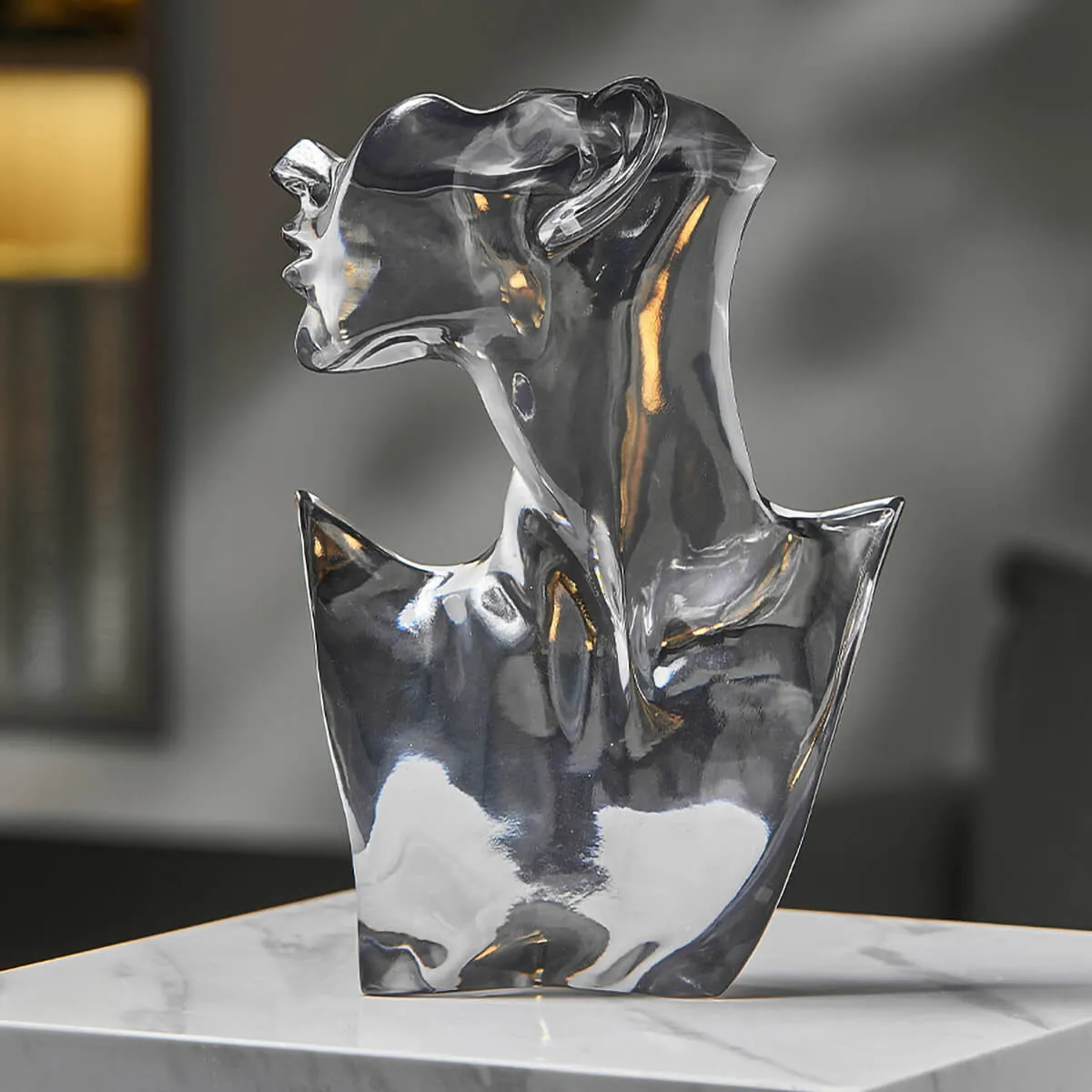 Elegant Transparent Portrait Modern Sculpture - Image 6