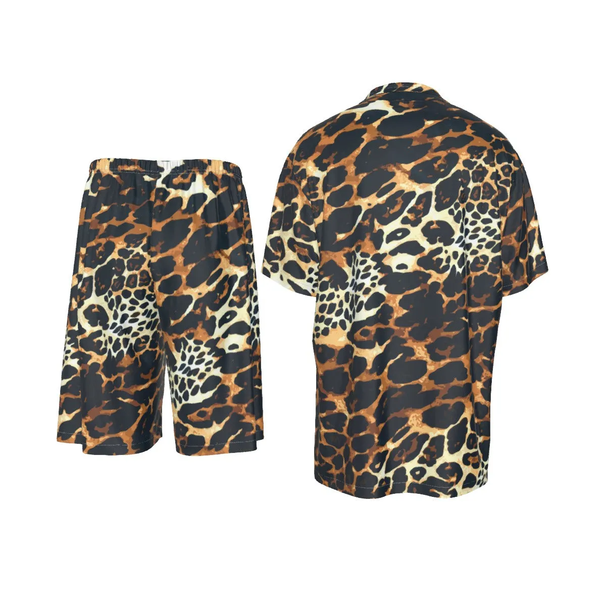 Fashion Luxury Style Holiday Beach B Silk Shirt Suit Set - Image 2