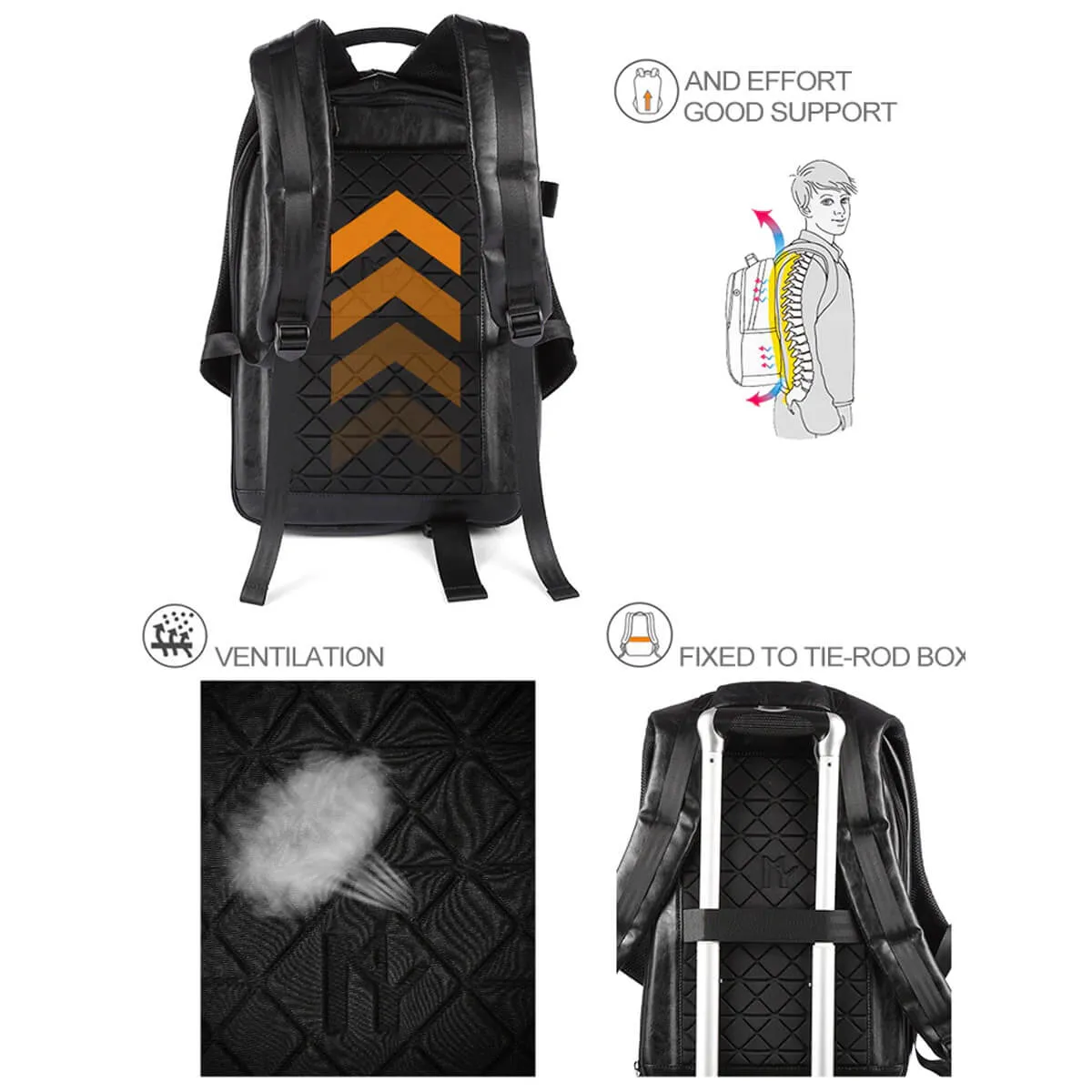 Fashion Style High-Quality USB Charge Travel Laptop Waterproof Backpack - Image 6