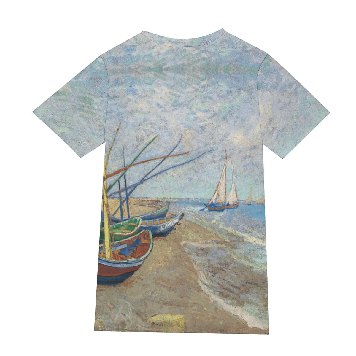 Fishing Boats on the Beach at Saintes-Maries T-Shirt - Image 2