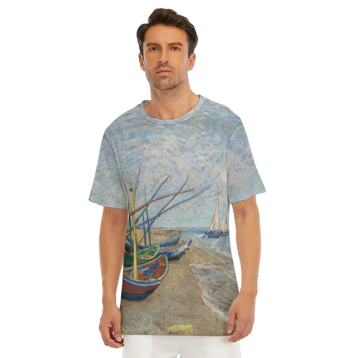 Fishing Boats on the Beach at Saintes-Maries T-Shirt - Image 4