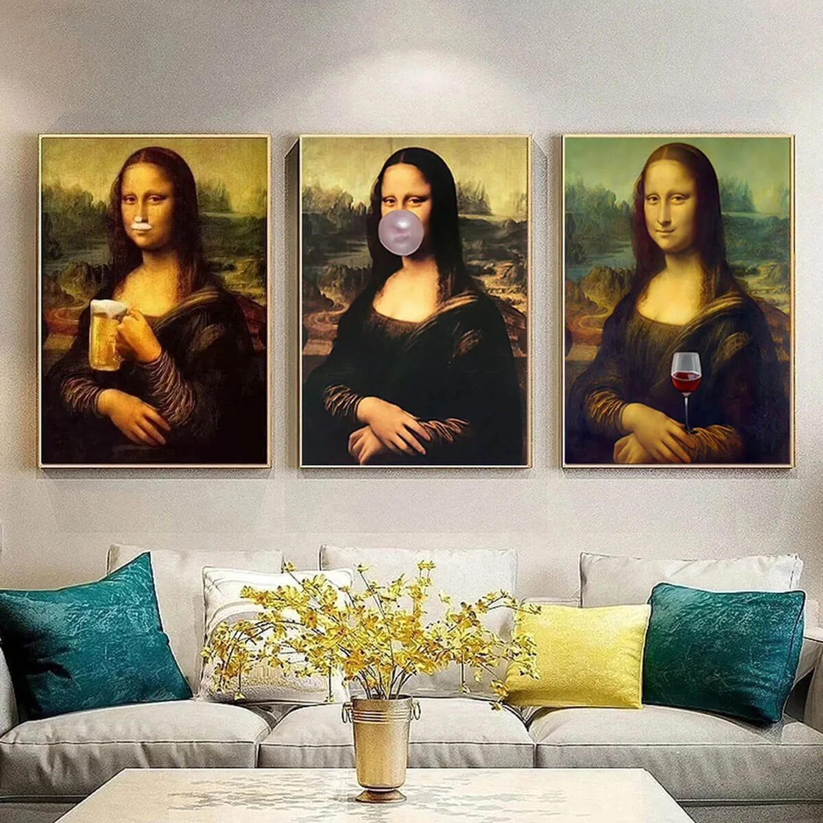 Funny Mona Lisa Meme Famous Painting Iconic Canvas Wall Art - Image 10