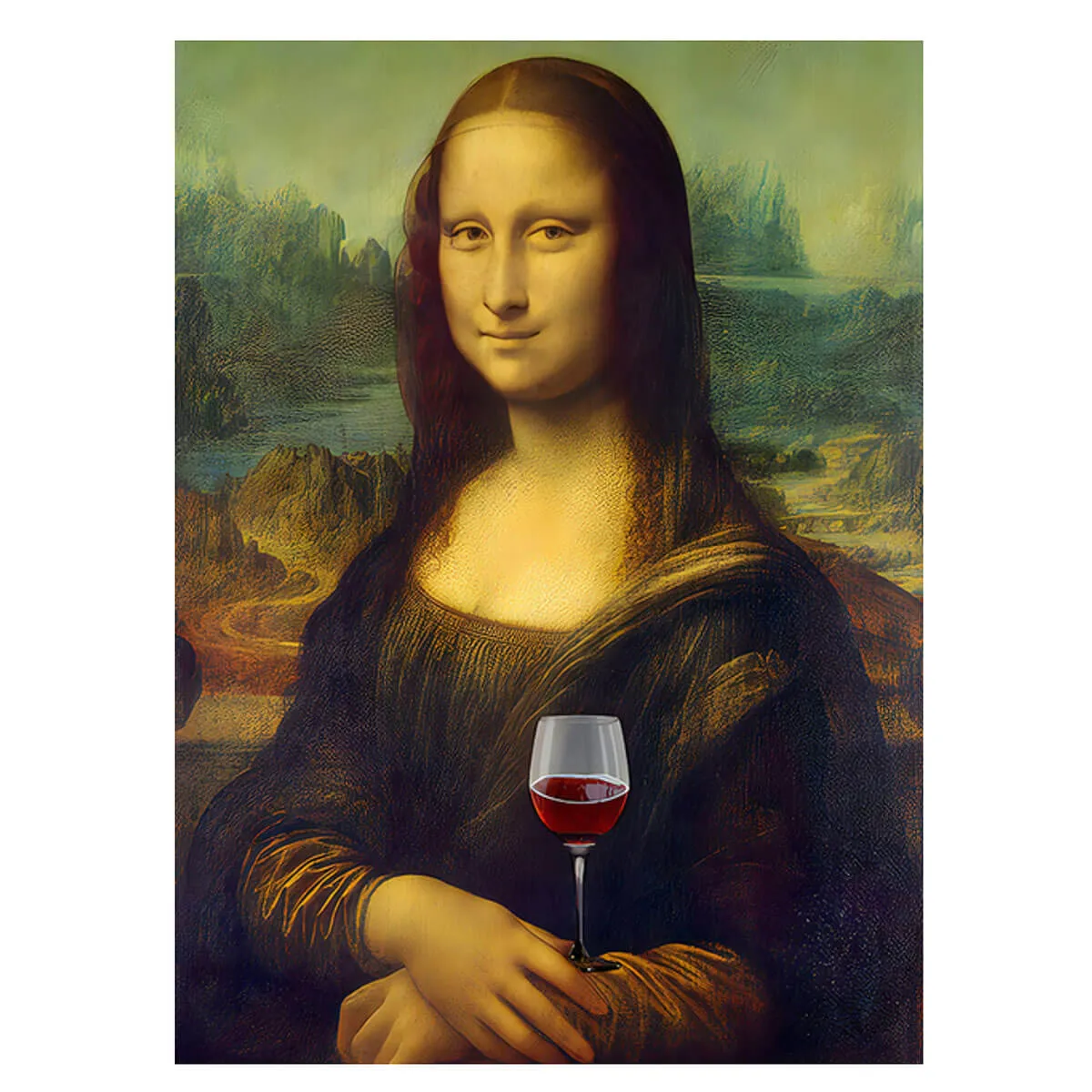 Funny Mona Lisa Meme Famous Painting Iconic Canvas Wall Art - Image 3