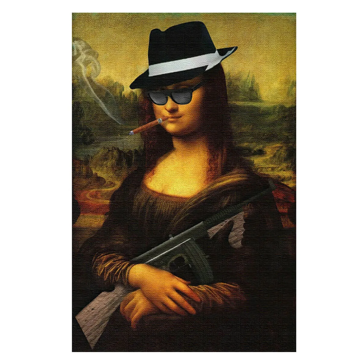 Funny Mona Lisa Meme Famous Painting Iconic Canvas Wall Art - Image 4