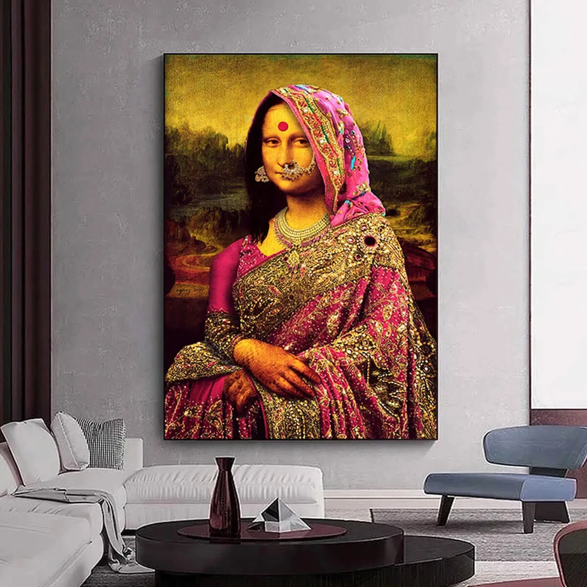 Funny Mona Lisa Meme Famous Painting Iconic Canvas Wall Art - Image 8