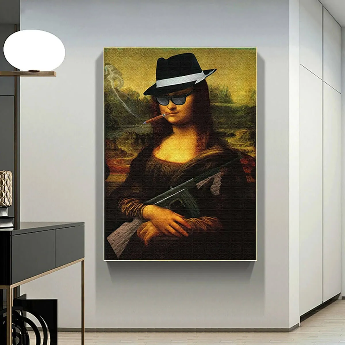 Funny Mona Lisa Meme Famous Painting Iconic Canvas Wall Art - Image 9