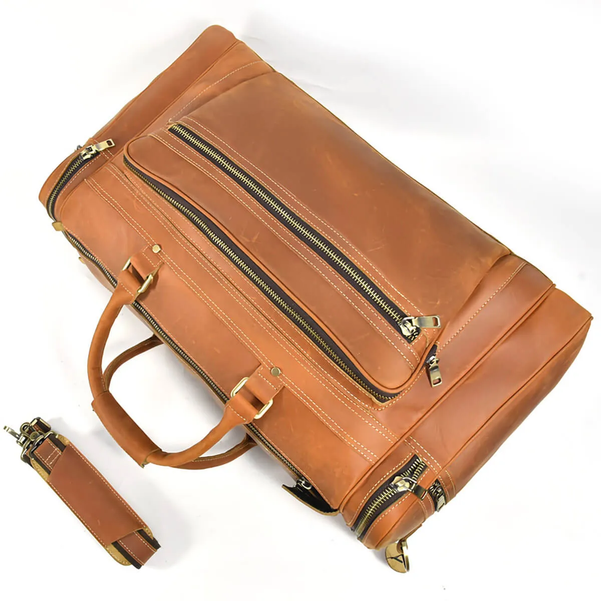 Genuine Leather Big Travel Luggage Duffel Bag - Image 26