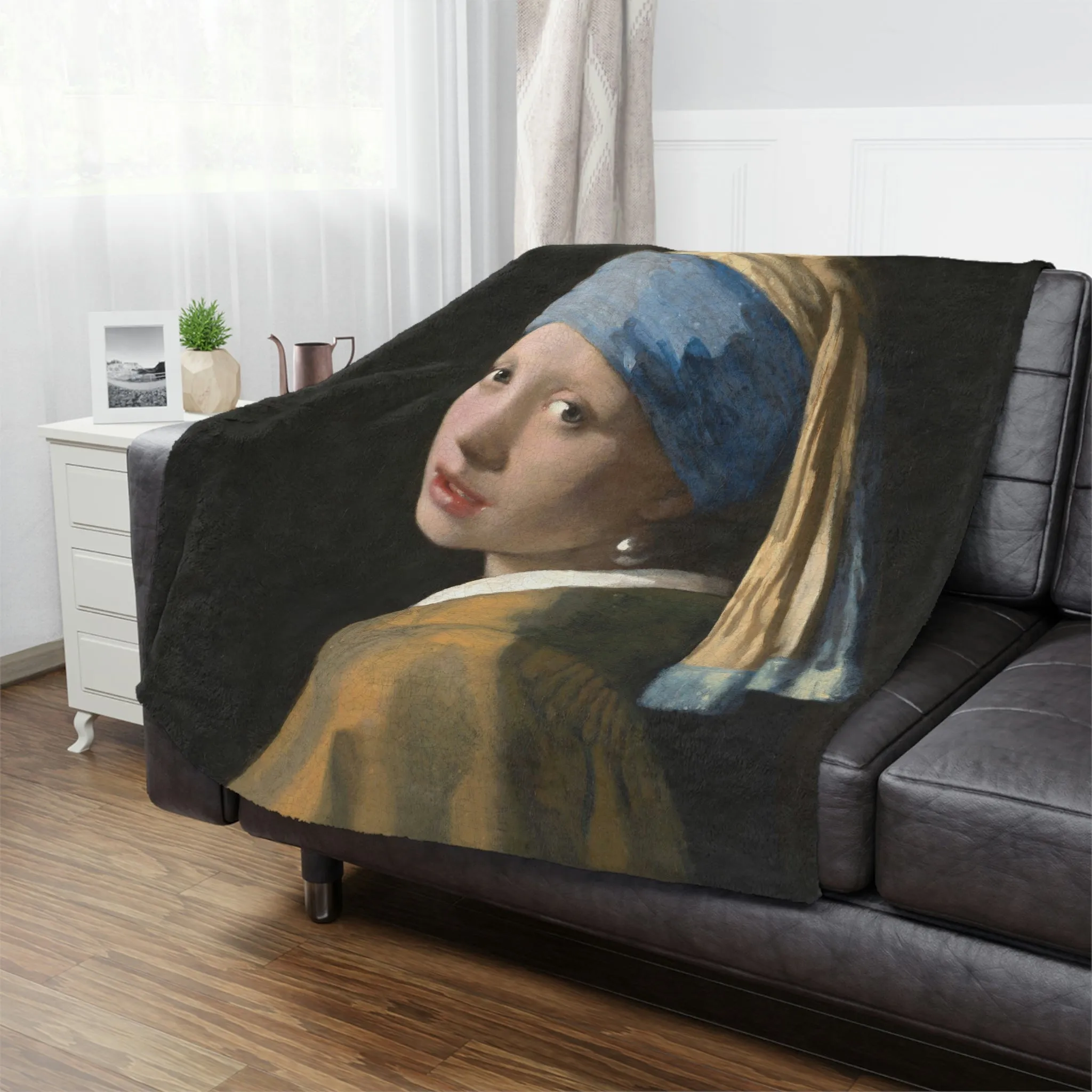 Girl with a Pearl Earring Johannes Vermeer Art Blanket - Image 3