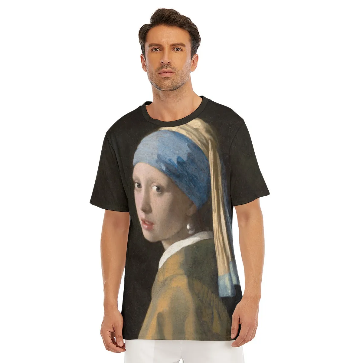 Girl with a Pearl Earring Johannes Vermeer T-Shirt - Image 4
