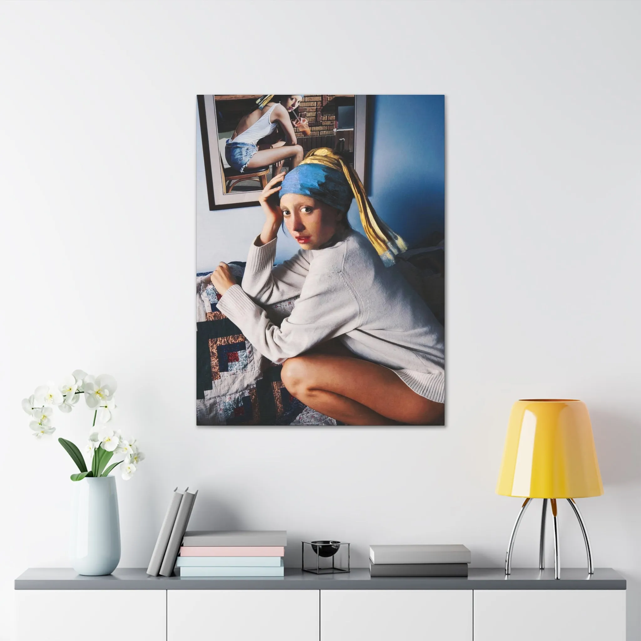 Girl with a Pearl Earring Parody Classic Art Canvas Gallery Wraps - Image 10