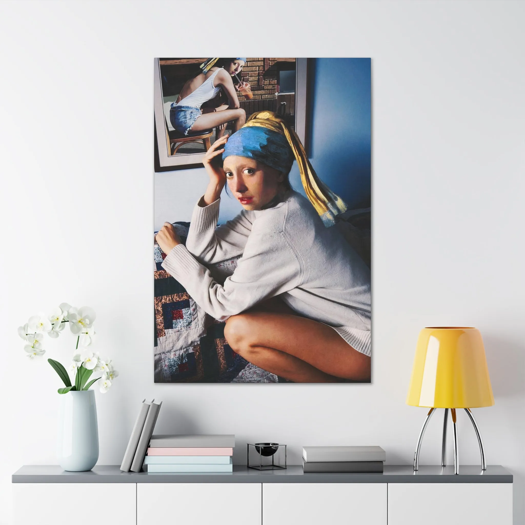 Girl with a Pearl Earring Parody Classic Art Canvas Gallery Wraps - Image 12