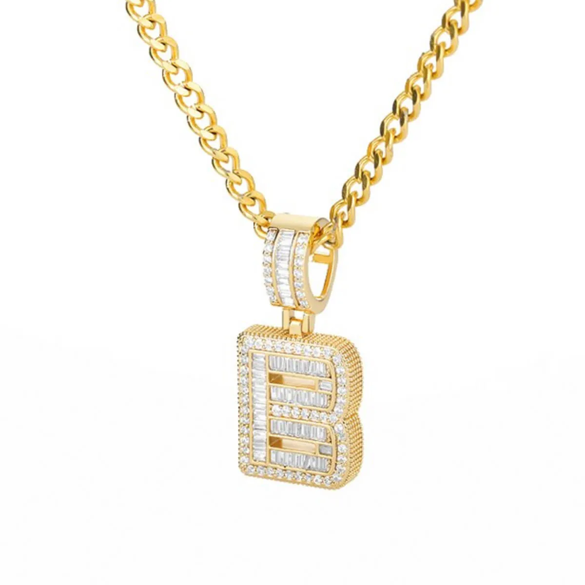 Golden Alphabet Cuban Letter Initial Necklace - Image 10