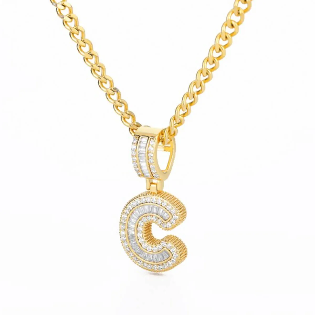 Golden Alphabet Cuban Letter Initial Necklace - Image 11