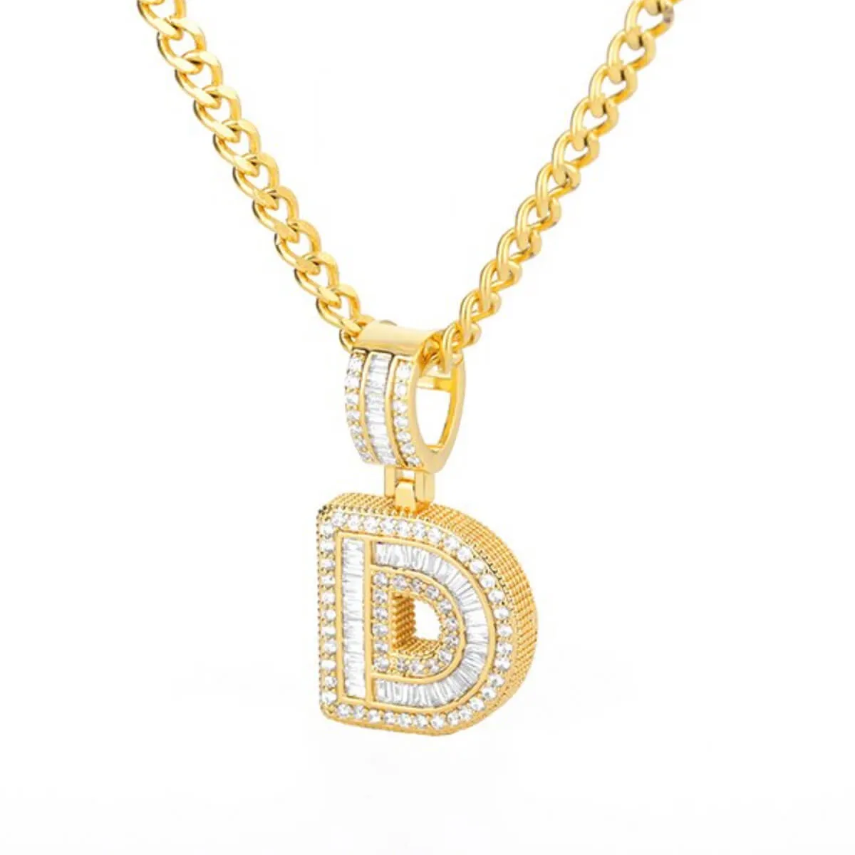 Golden Alphabet Cuban Letter Initial Necklace - Image 12