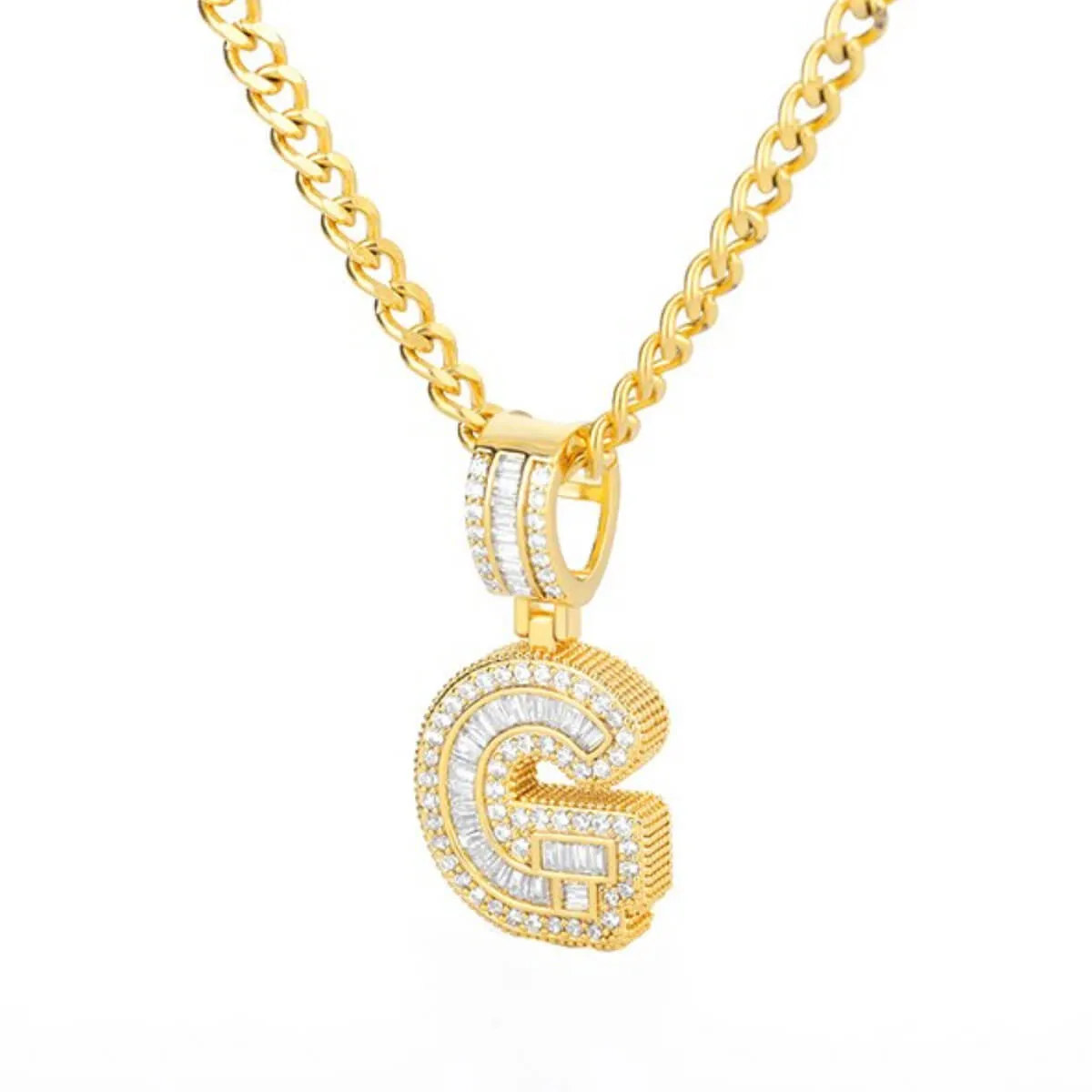 Golden Alphabet Cuban Letter Initial Necklace - Image 15