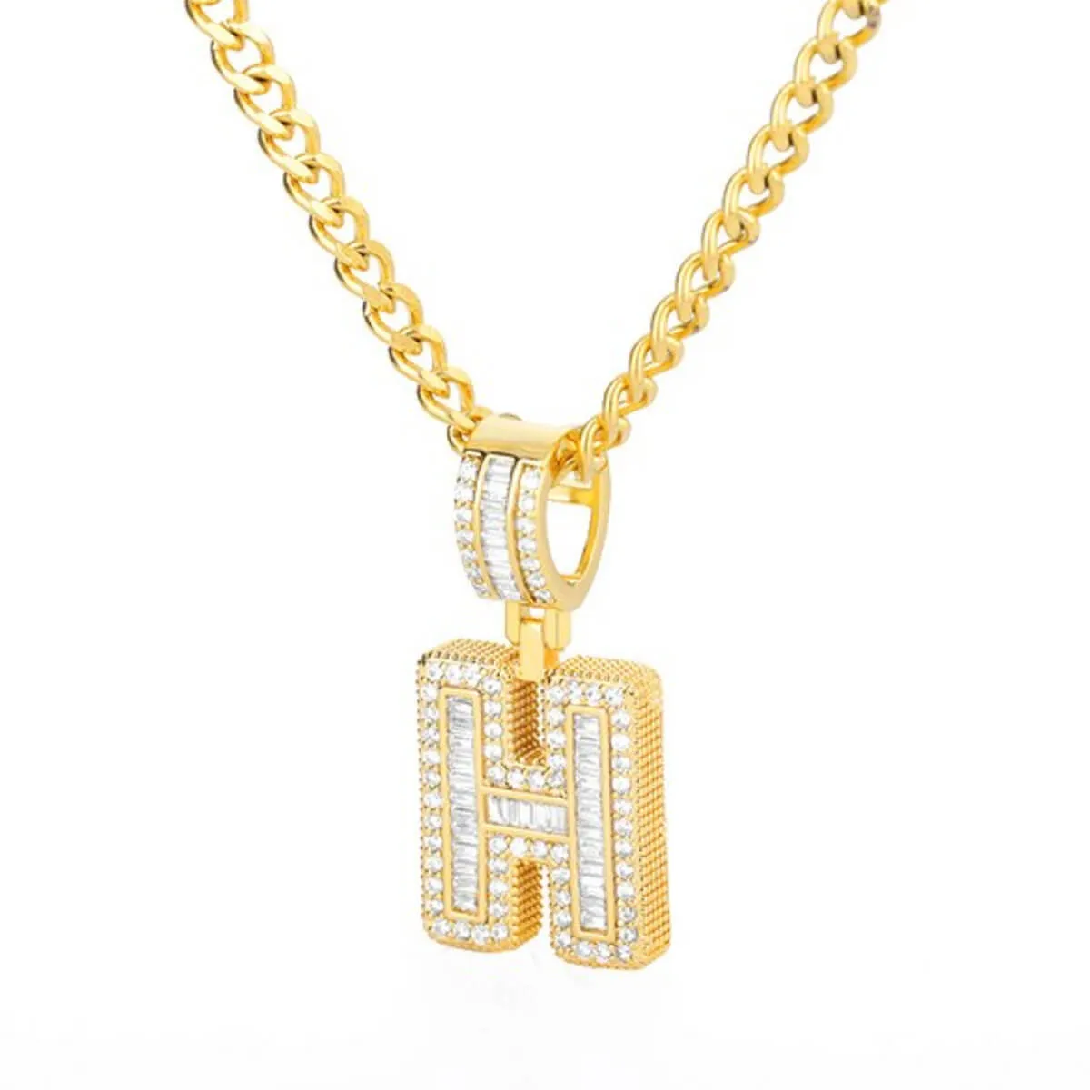 Golden Alphabet Cuban Letter Initial Necklace - Image 16