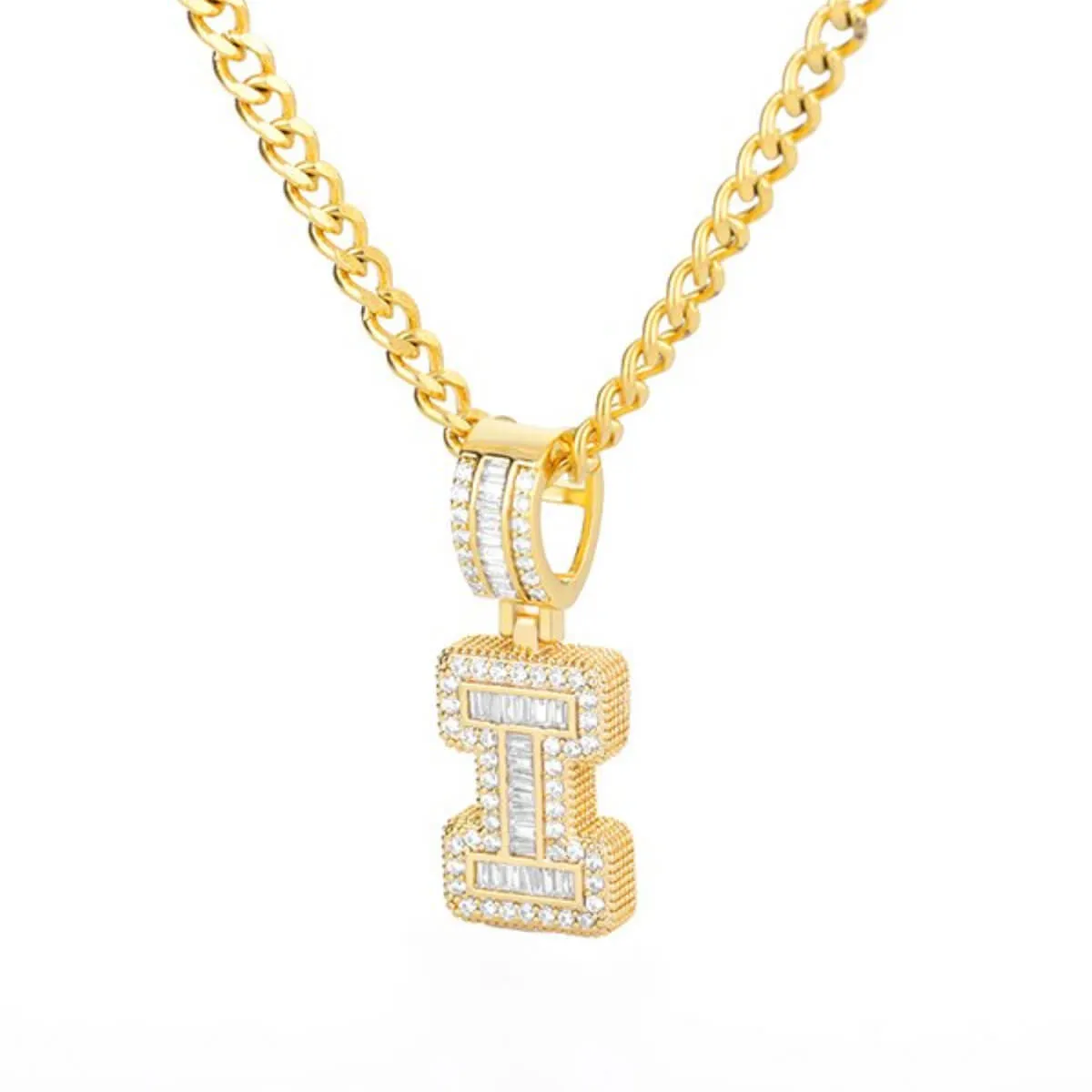 Golden Alphabet Cuban Letter Initial Necklace - Image 17