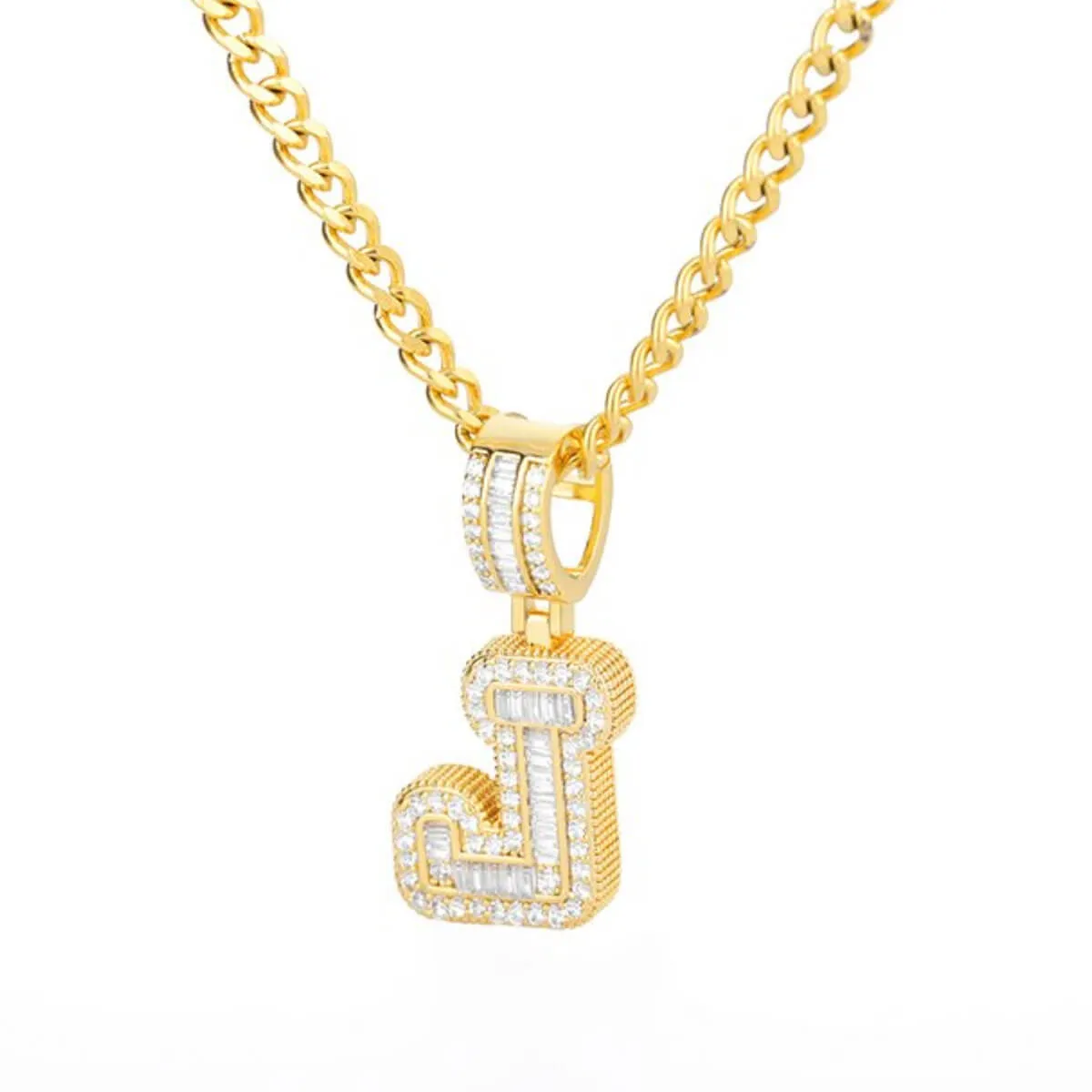 Golden Alphabet Cuban Letter Initial Necklace - Image 18
