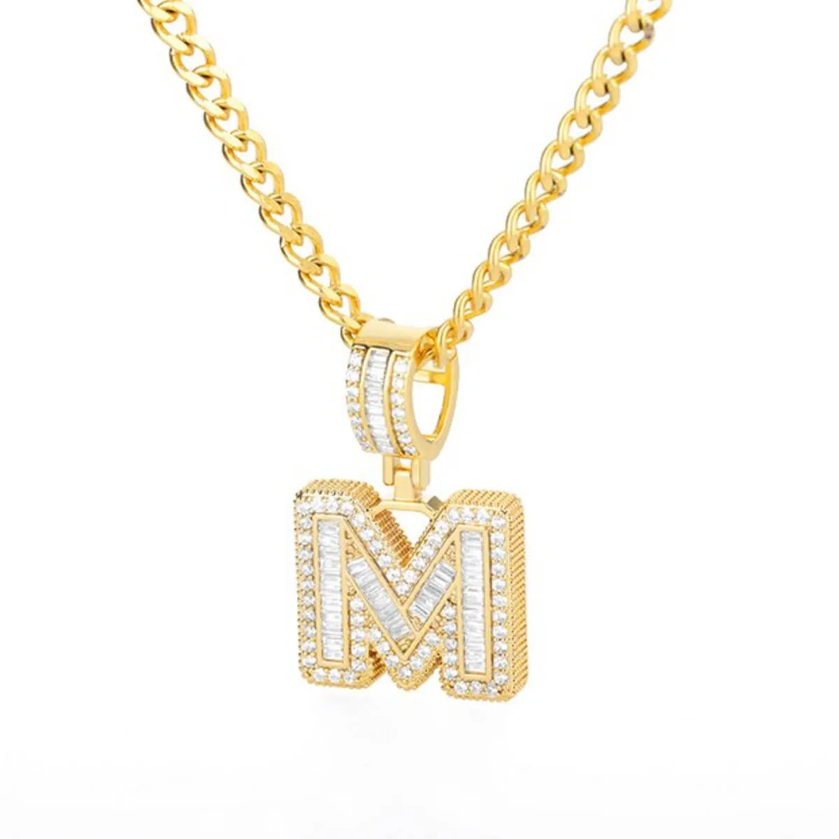 Golden Alphabet Cuban Letter Initial Necklace - Image 21