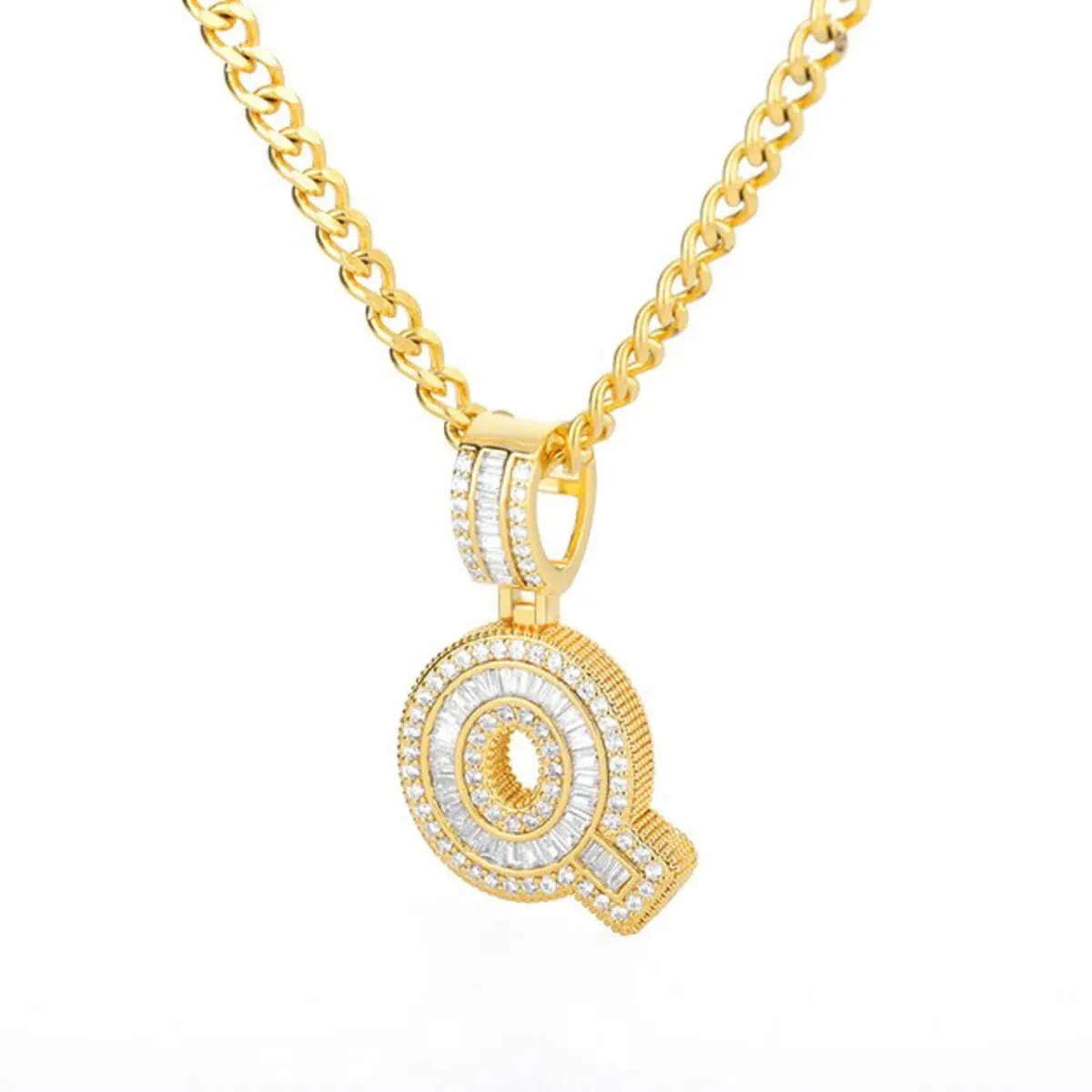 Golden Alphabet Cuban Letter Initial Necklace - Image 25