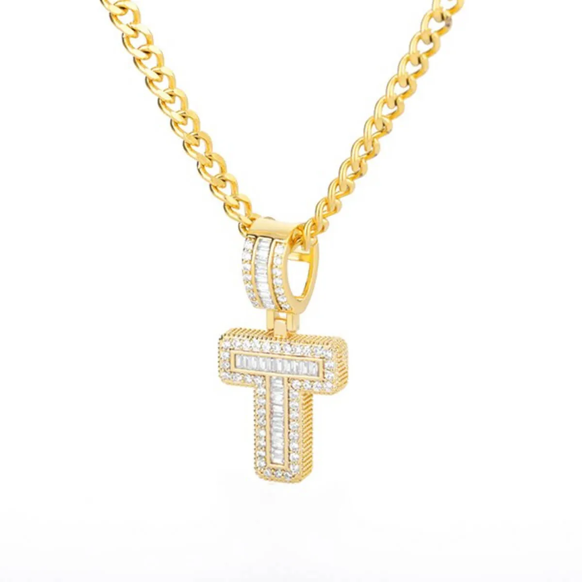 Golden Alphabet Cuban Letter Initial Necklace - Image 27