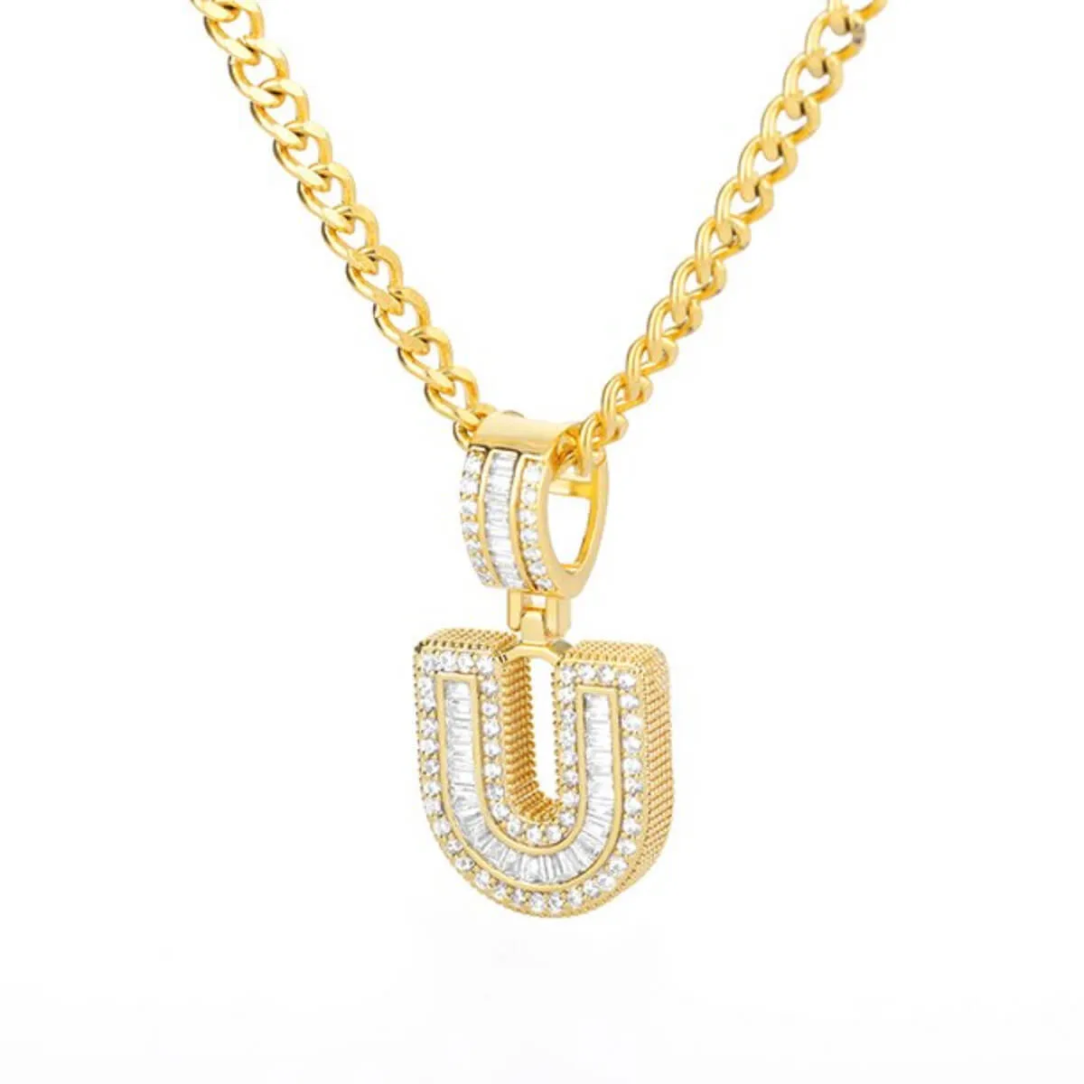 Golden Alphabet Cuban Letter Initial Necklace - Image 29