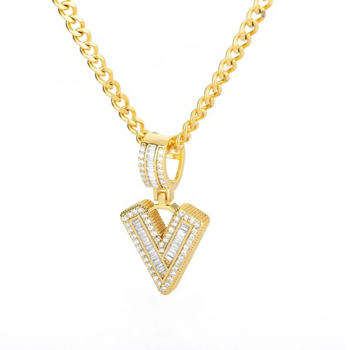Golden Alphabet Cuban Letter Initial Necklace - Image 30