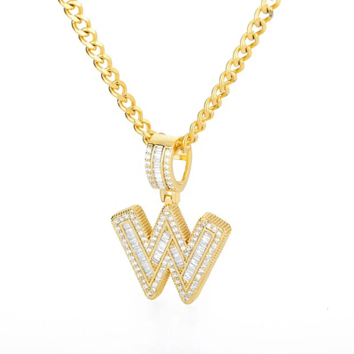 Golden Alphabet Cuban Letter Initial Necklace - Image 31