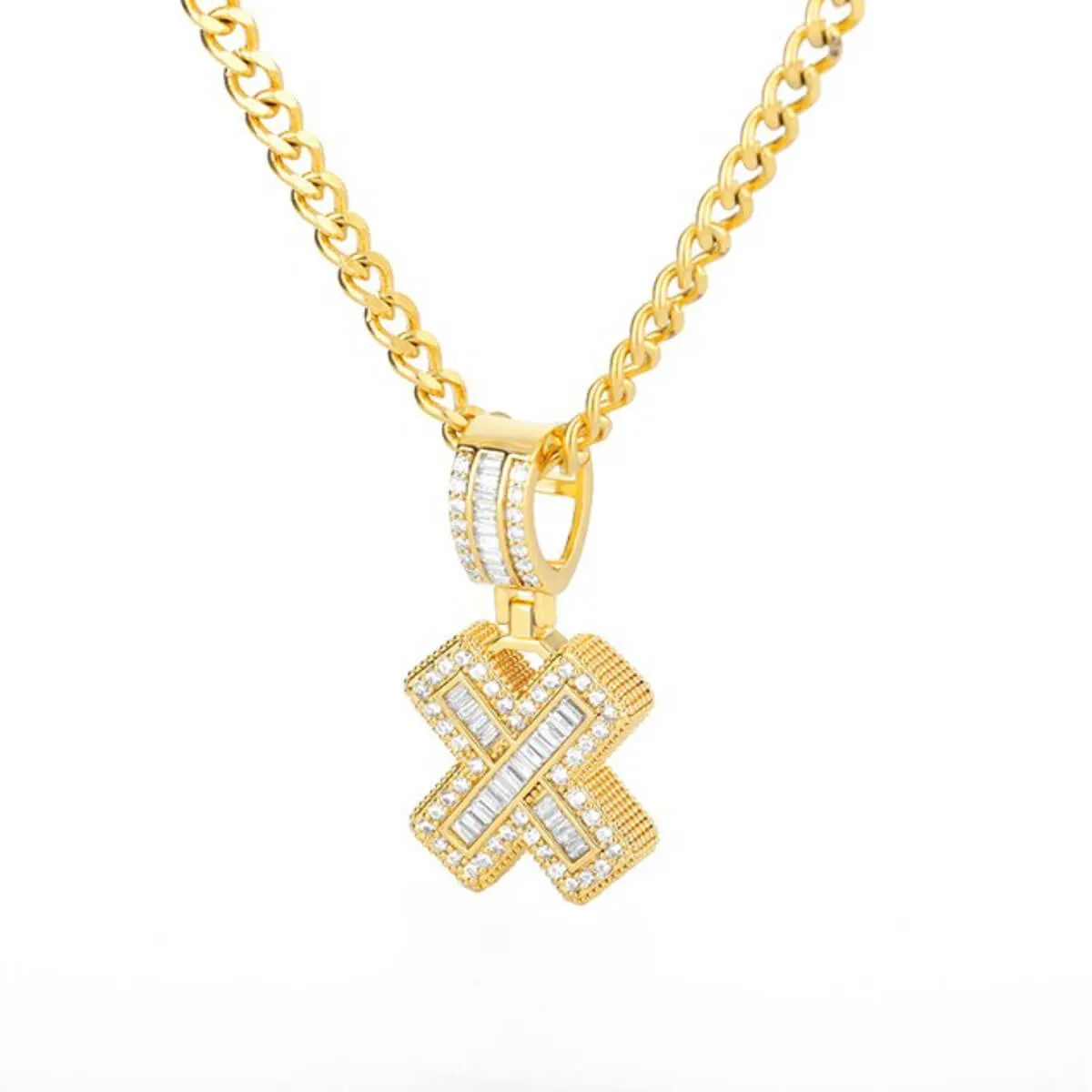 Golden Alphabet Cuban Letter Initial Necklace - Image 32