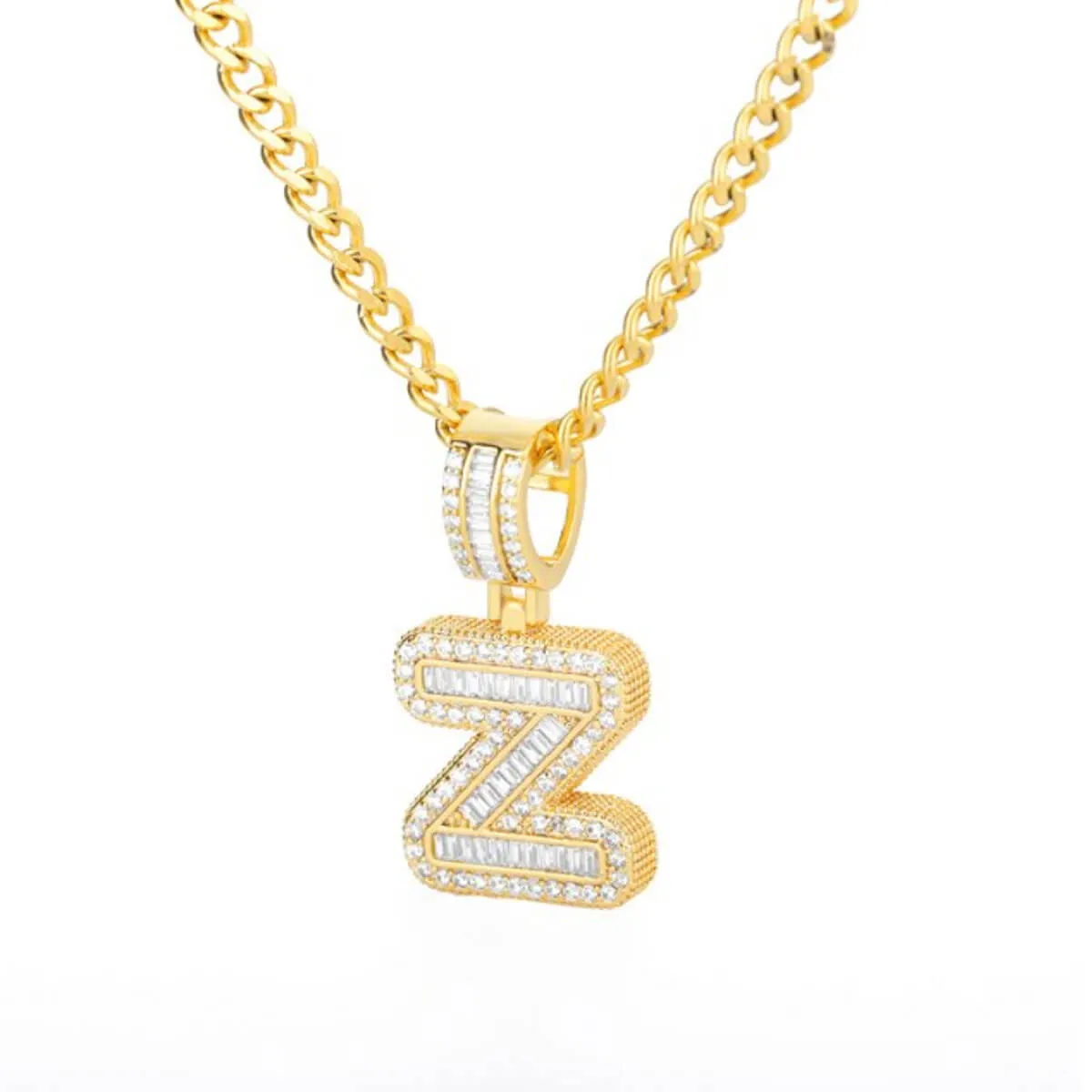 Golden Alphabet Cuban Letter Initial Necklace - Image 34