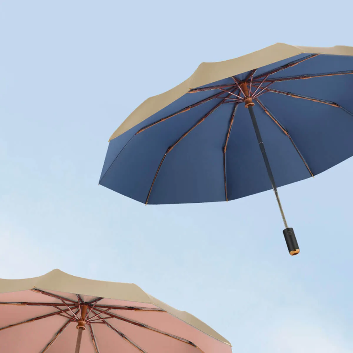 Golden Fully Automatic Windproof Folding Umbrella - Image 11