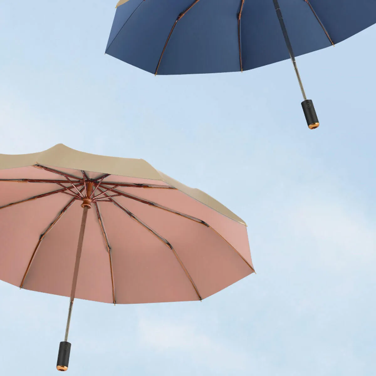 Golden Fully Automatic Windproof Folding Umbrella - Image 12