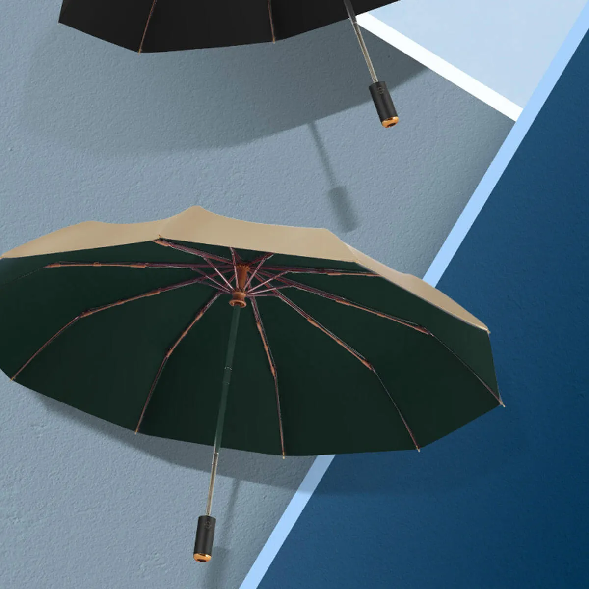 Golden Fully Automatic Windproof Folding Umbrella - Image 14