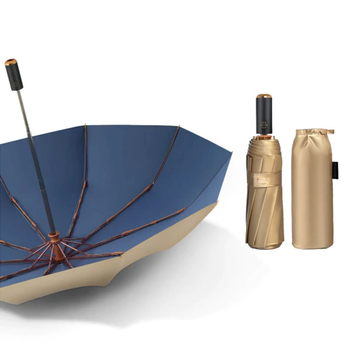 Golden Fully Automatic Windproof Folding Umbrella - Image 4