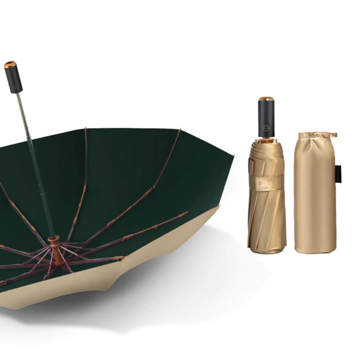 Golden Fully Automatic Windproof Folding Umbrella - Image 5