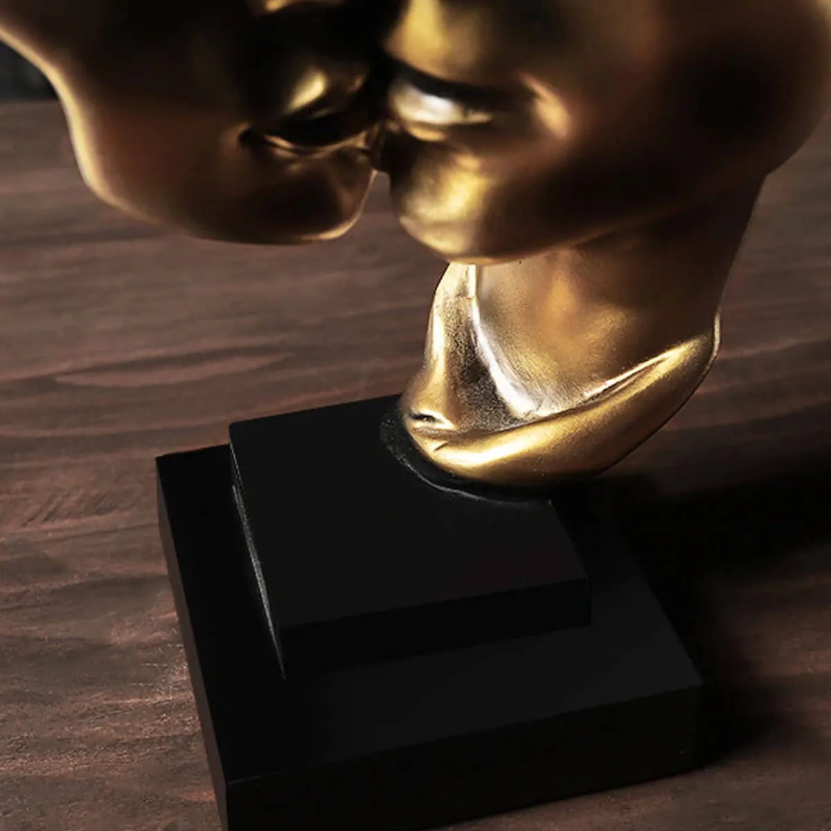 Golden Lover Mask Abstract Statue Resin Figurines Interior Art - Image 6