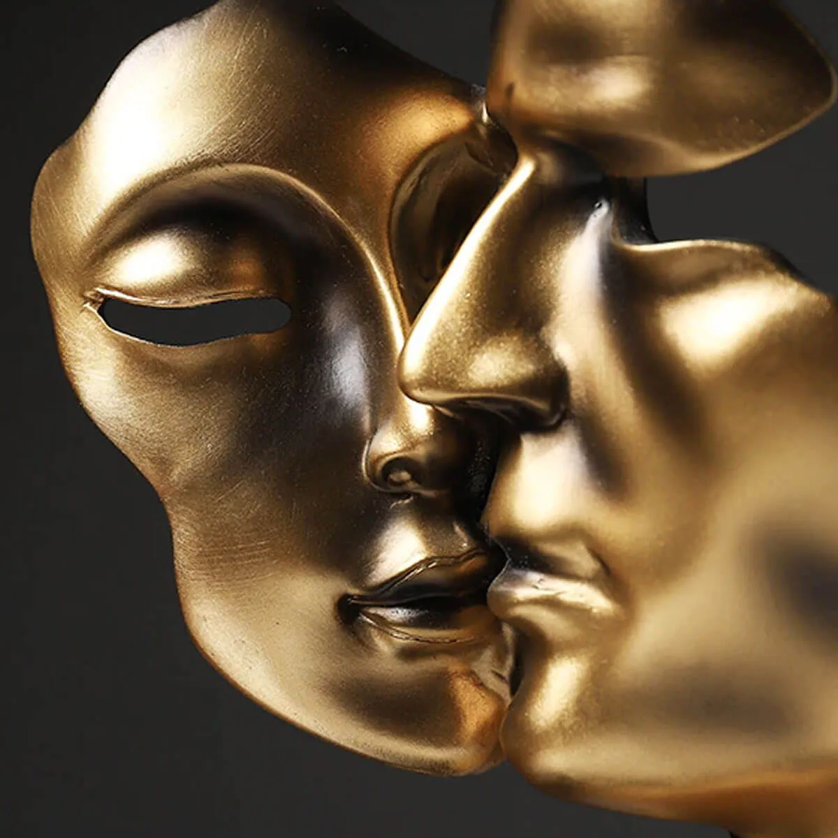 Golden Lover Mask Abstract Statue Resin Figurines Interior Art - Image 7