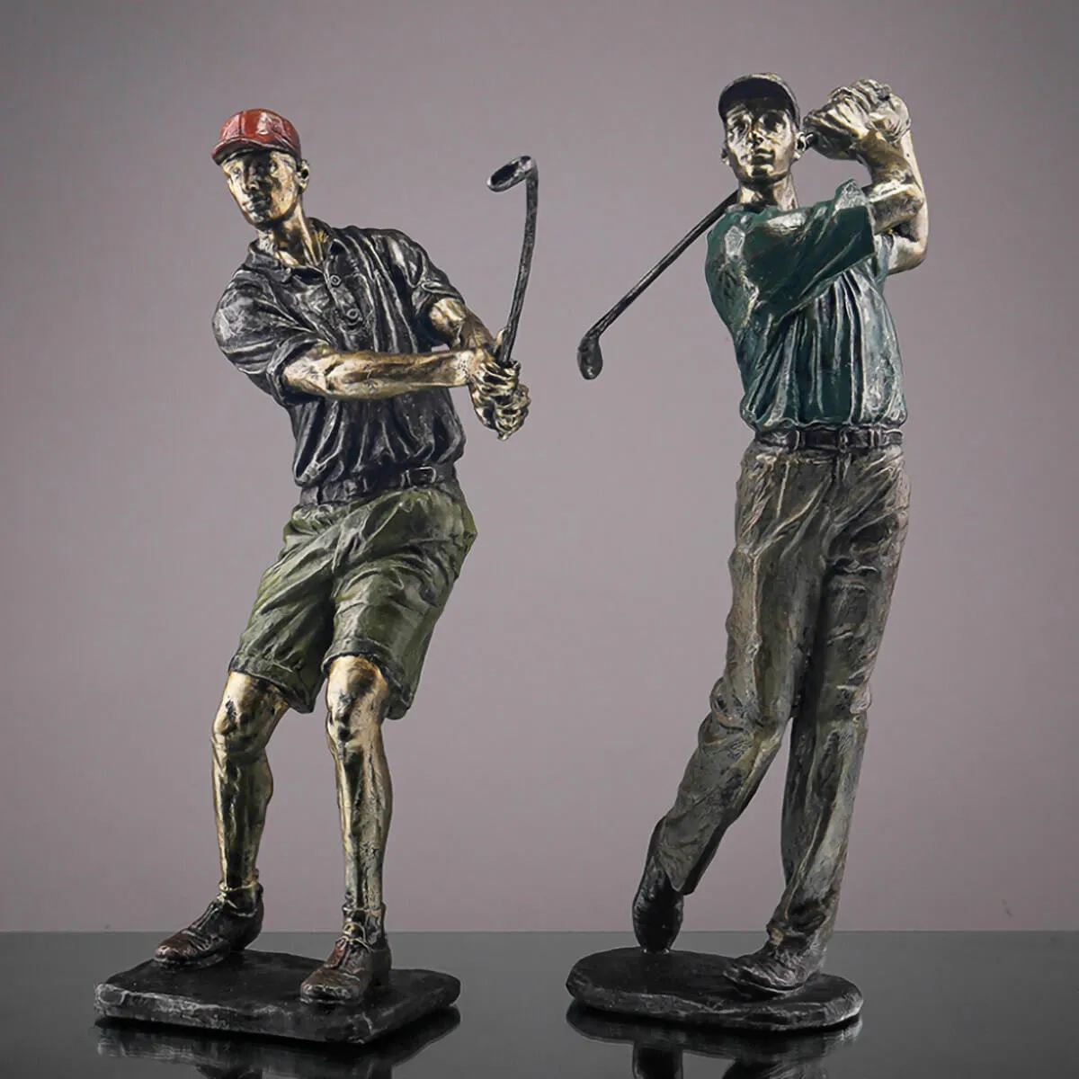Golf Statue Golfer Retro Sculpture Vintage Figurines
