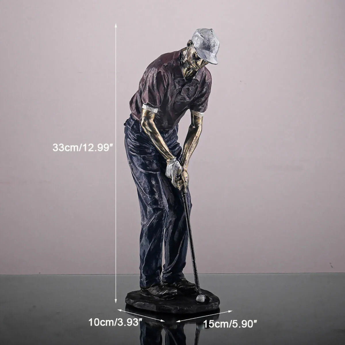 Golf Statue Golfer Retro Sculpture Vintage Figurines - Image 6