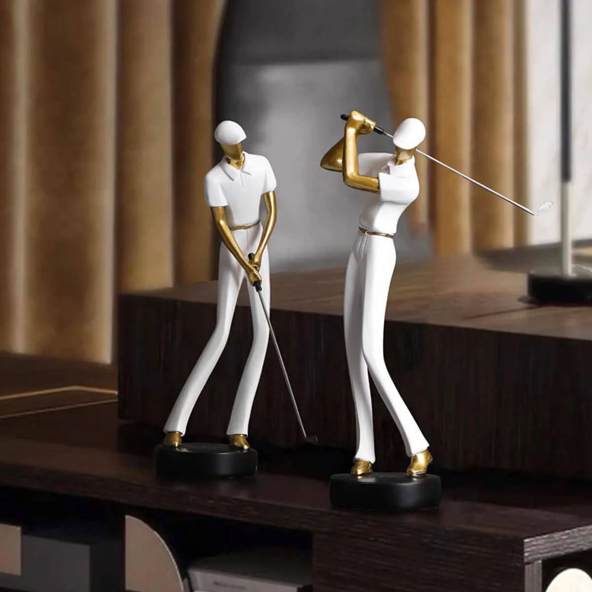 Golfer Statue Golf Players Modern Sculpture - Image 5