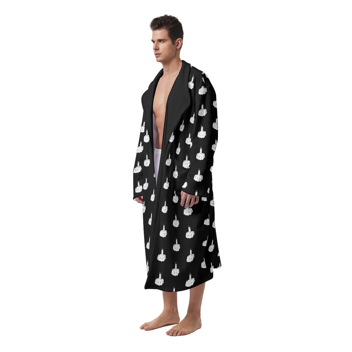 Have a nice day Kiss My Middle Finger Heavy Fleece Robe - Image 2
