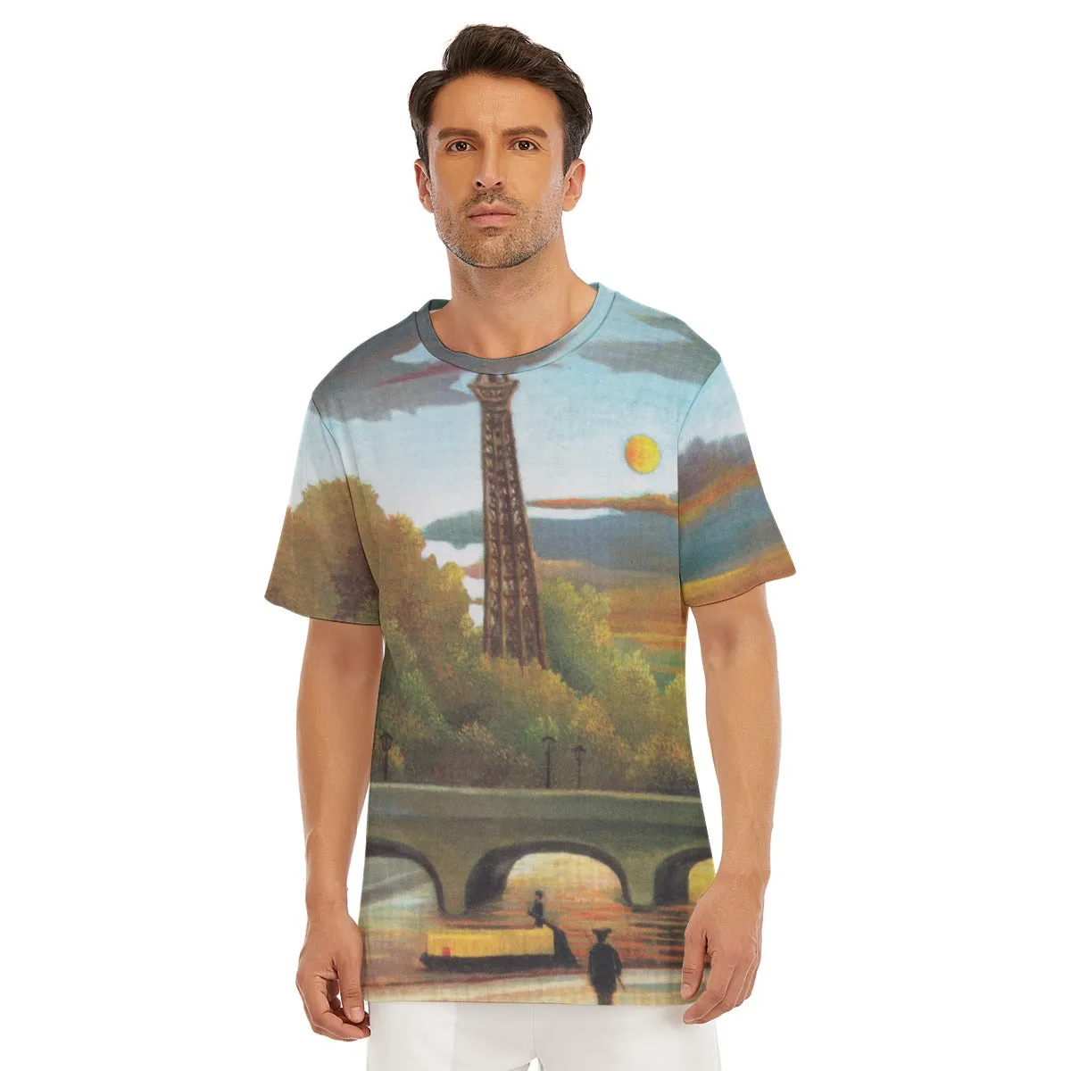 Henri Rousseau's Seine and Eiffel Tower in the Sunset T-Shirt - Image 4