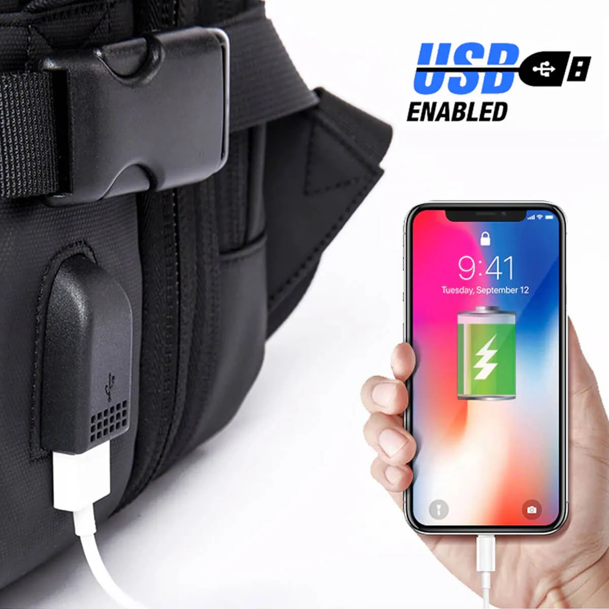High-Quality Expandable USB Charging Large Capacity Backpack - Image 12