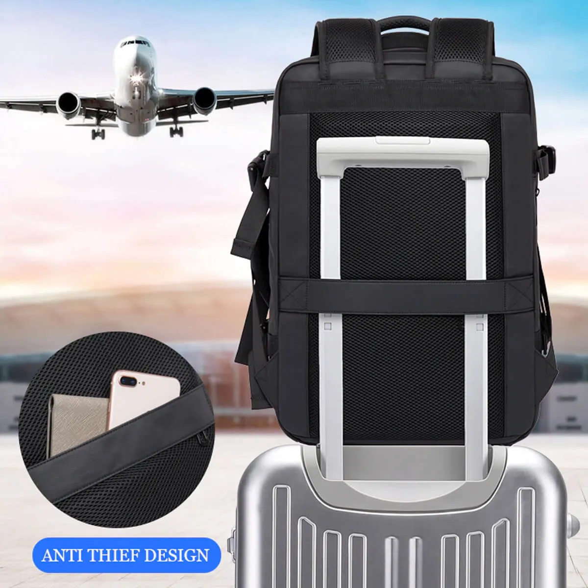 High-Quality Expandable USB Charging Large Capacity Backpack - Image 8