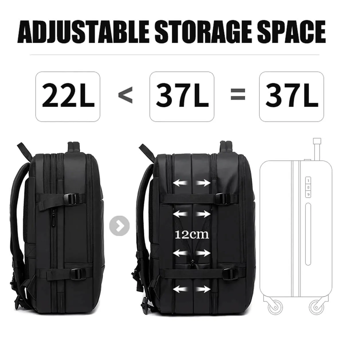 High-Quality Expandable USB Charging Large Capacity Backpack - Image 9