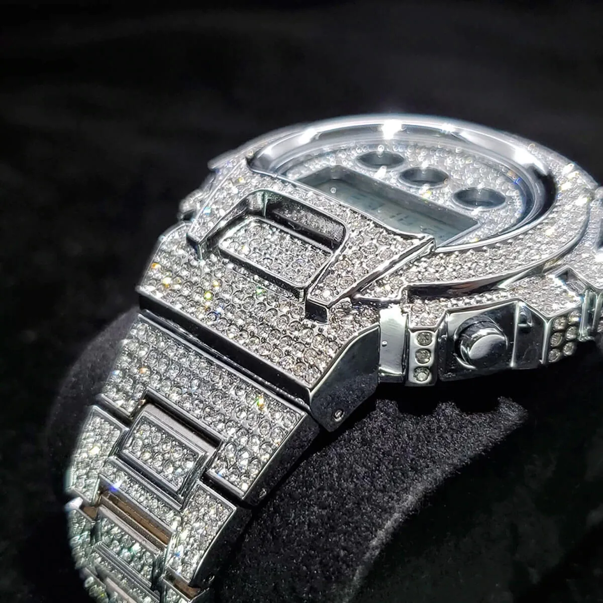 Hip Hop Fully Iced Out Digital Stainless Steel Watch - Image 10