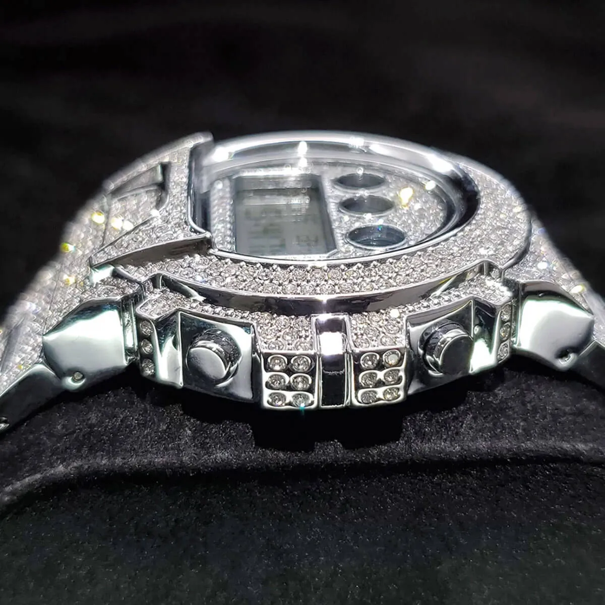 Hip Hop Fully Iced Out Digital Stainless Steel Watch - Image 11