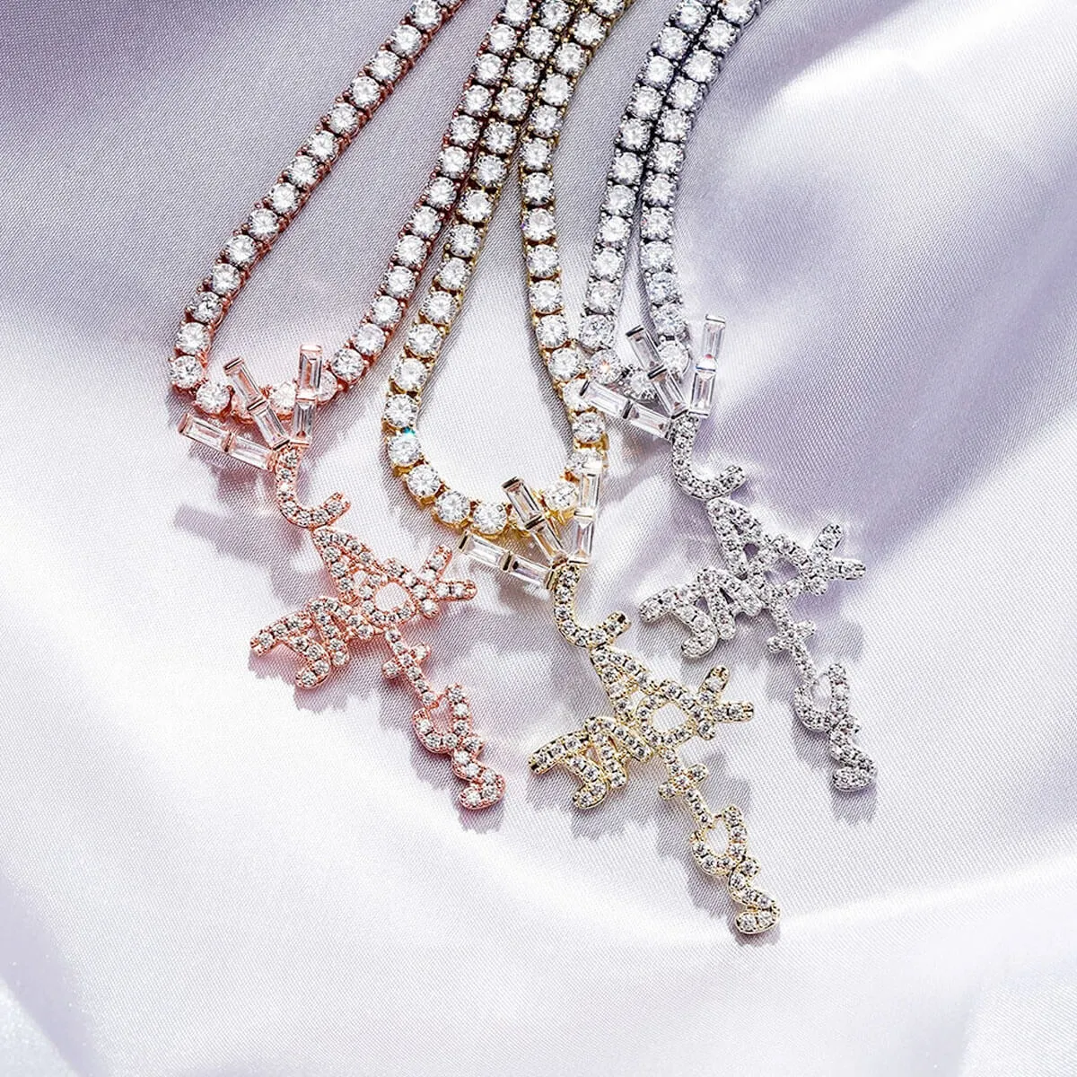 Hip Hop Ice Crystal Cubic Zirconia Pendant Chain Necklace - Image 4