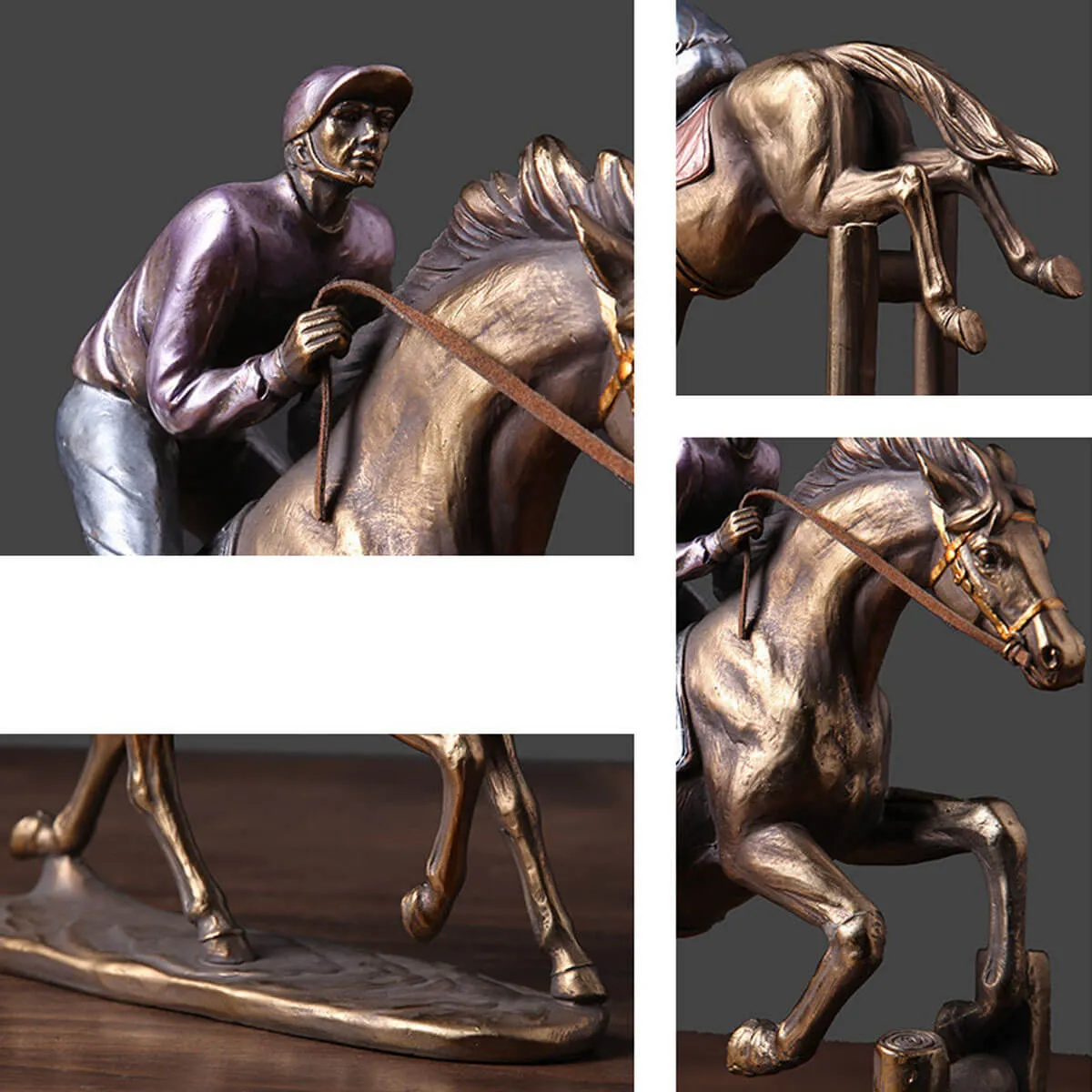 Horse Racing Sculpture Figurine Running Horse Vintage - Image 10